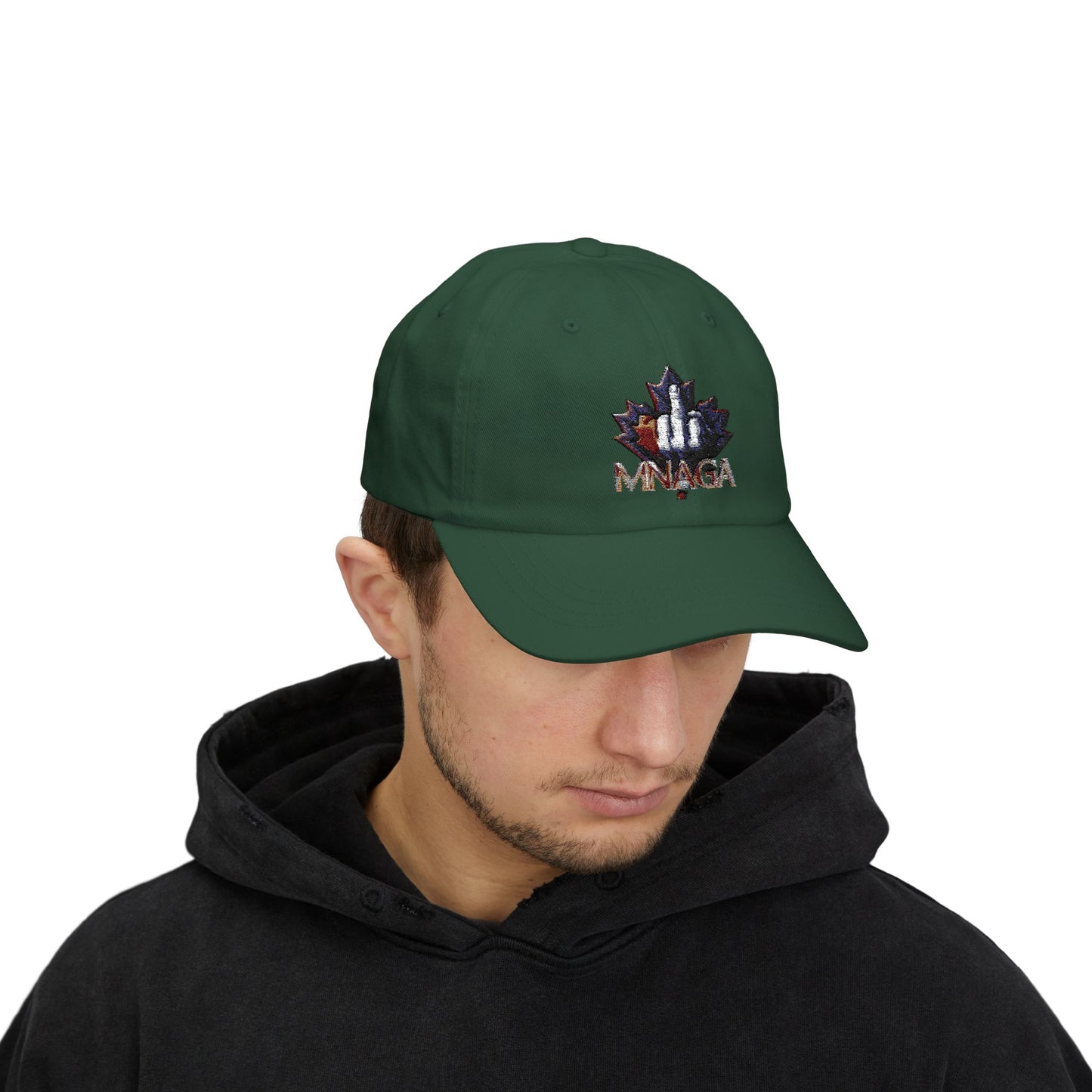 MNAGA Dad Cap with Embroidered Maple Leaf Design, Casual Hat, Gift for Fathers Day, Outdoor Style, Trendy Accessory