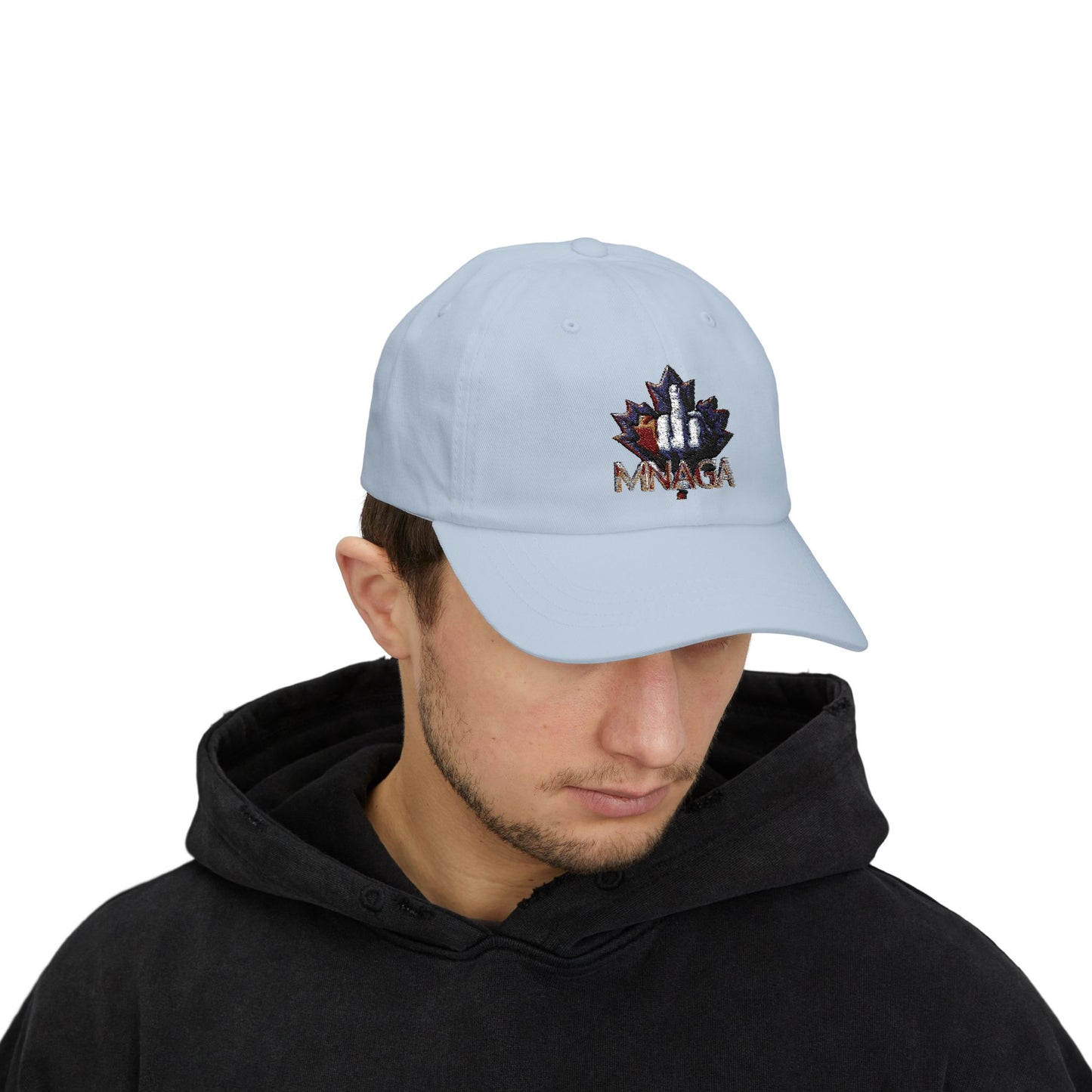 MNAGA Dad Cap with Embroidered Maple Leaf Design, Casual Hat, Gift for Fathers Day, Outdoor Style, Trendy Accessory