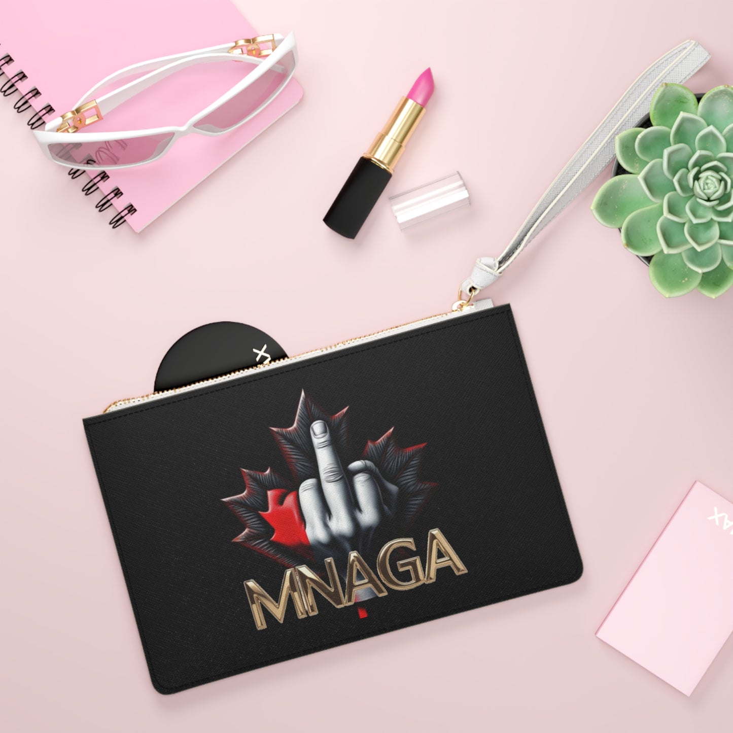 MNAGA Bold Statement Clutch Bag, Unique Makeup Pouch, Trendy Accessories for Her, Gift for Friends, Canada Pride