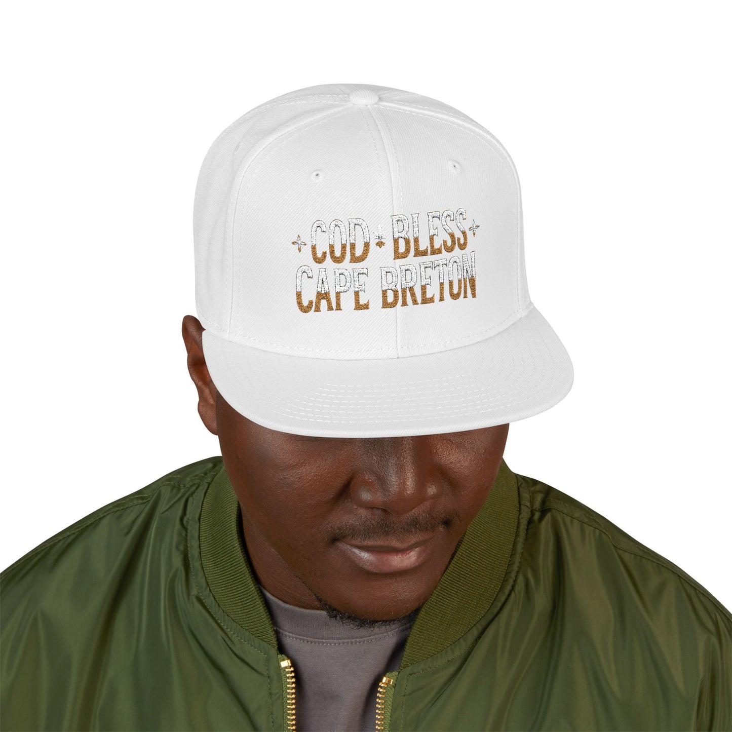 MNAGA Cod Bless Cape Breton Snapback Cap, Casual Streetwear Hat, Gift for Him, Summer Fashion Accessory,