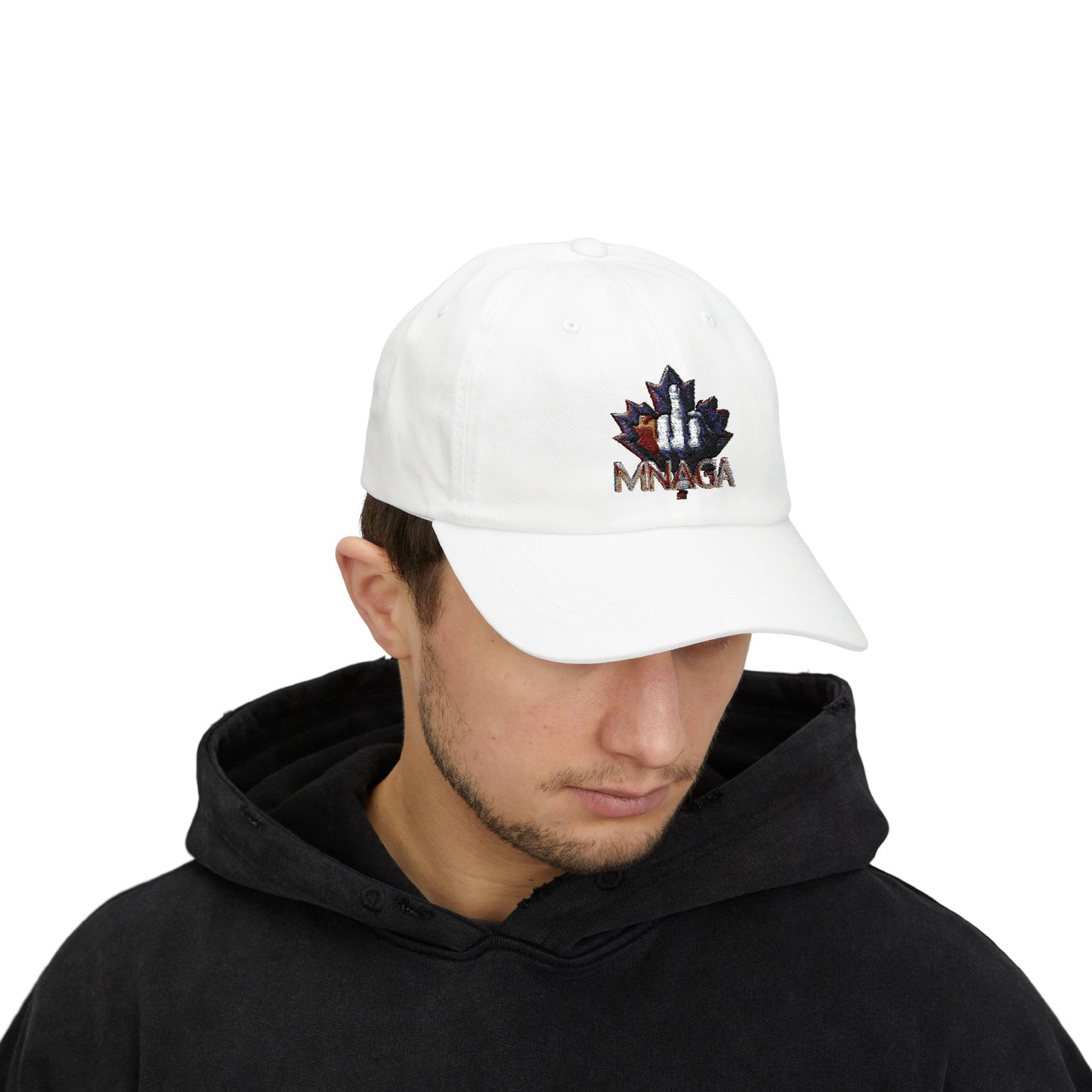 MNAGA Dad Cap with Embroidered Maple Leaf Design, Casual Hat, Gift for Fathers Day, Outdoor Style, Trendy Accessory