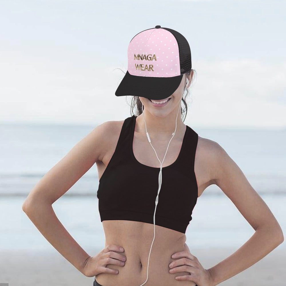 Pink Polka Dot Baseball Cap