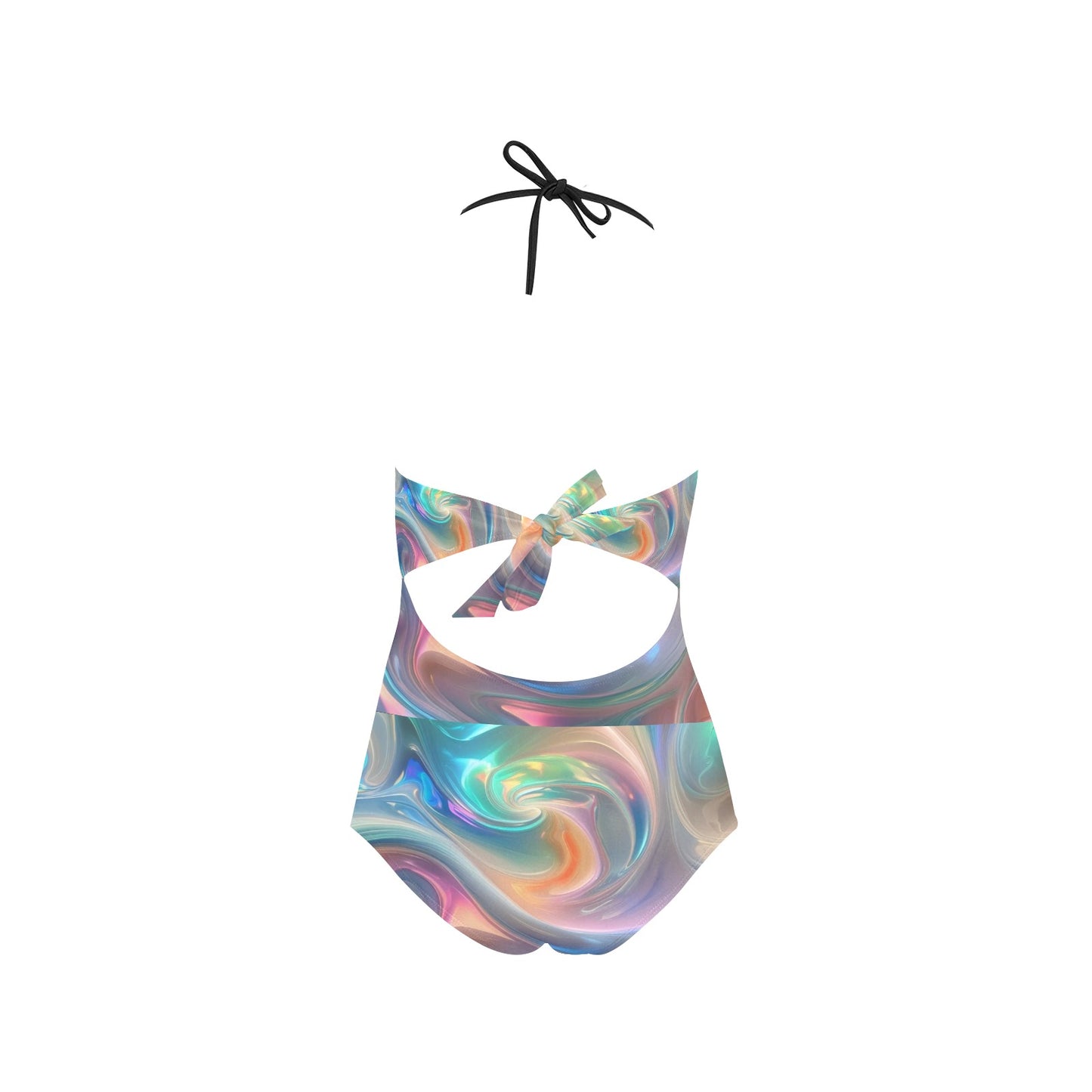 Opal Swirls Lace Band Embossing Swimsuit (S15)