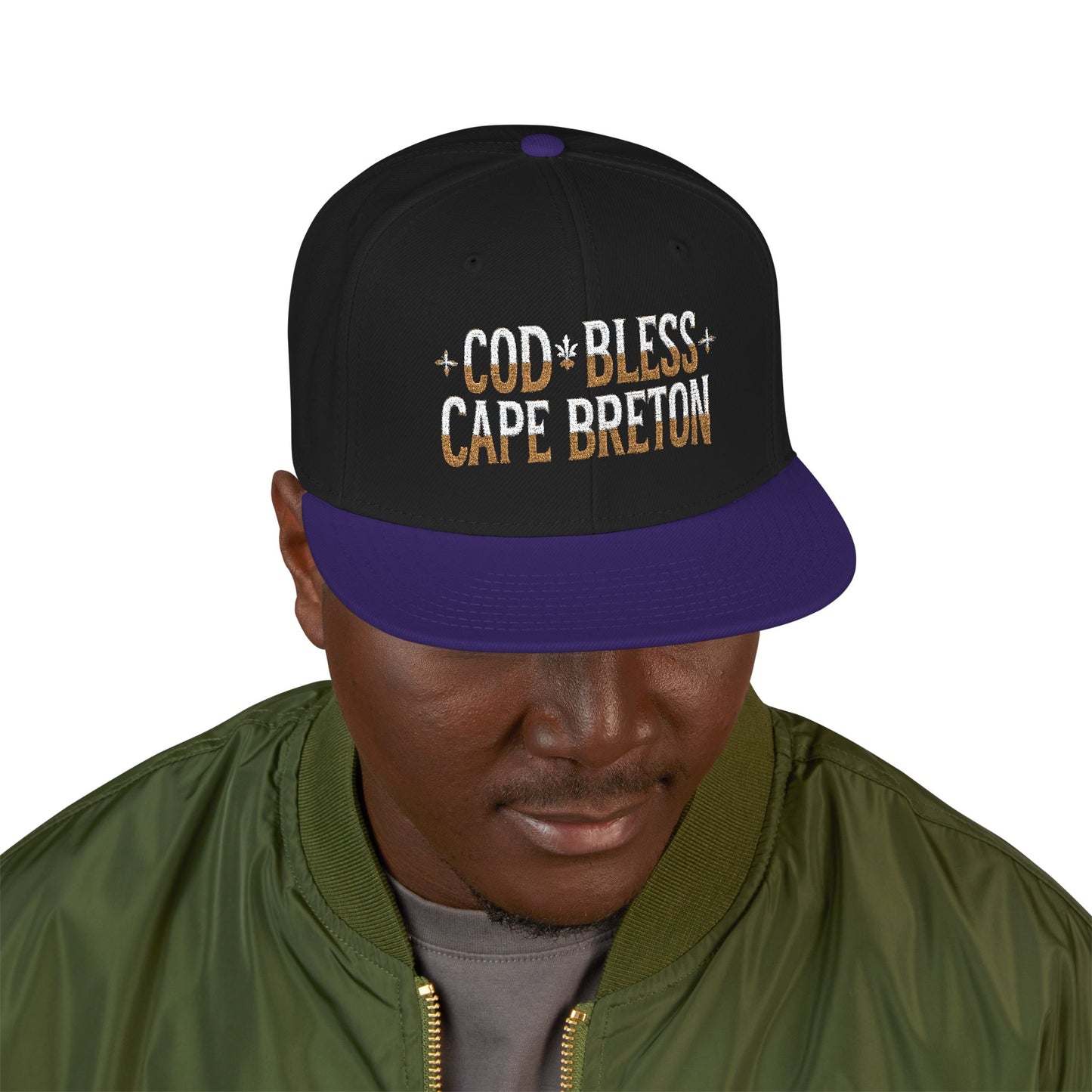 MNAGA Cod Bless Cape Breton Snapback Cap, Casual Streetwear Hat, Gift for Him, Summer Fashion Accessory,