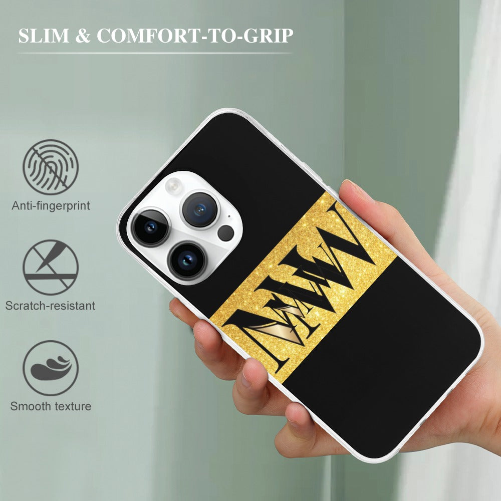 MW Black and Gold Case for iPhone 15 Series