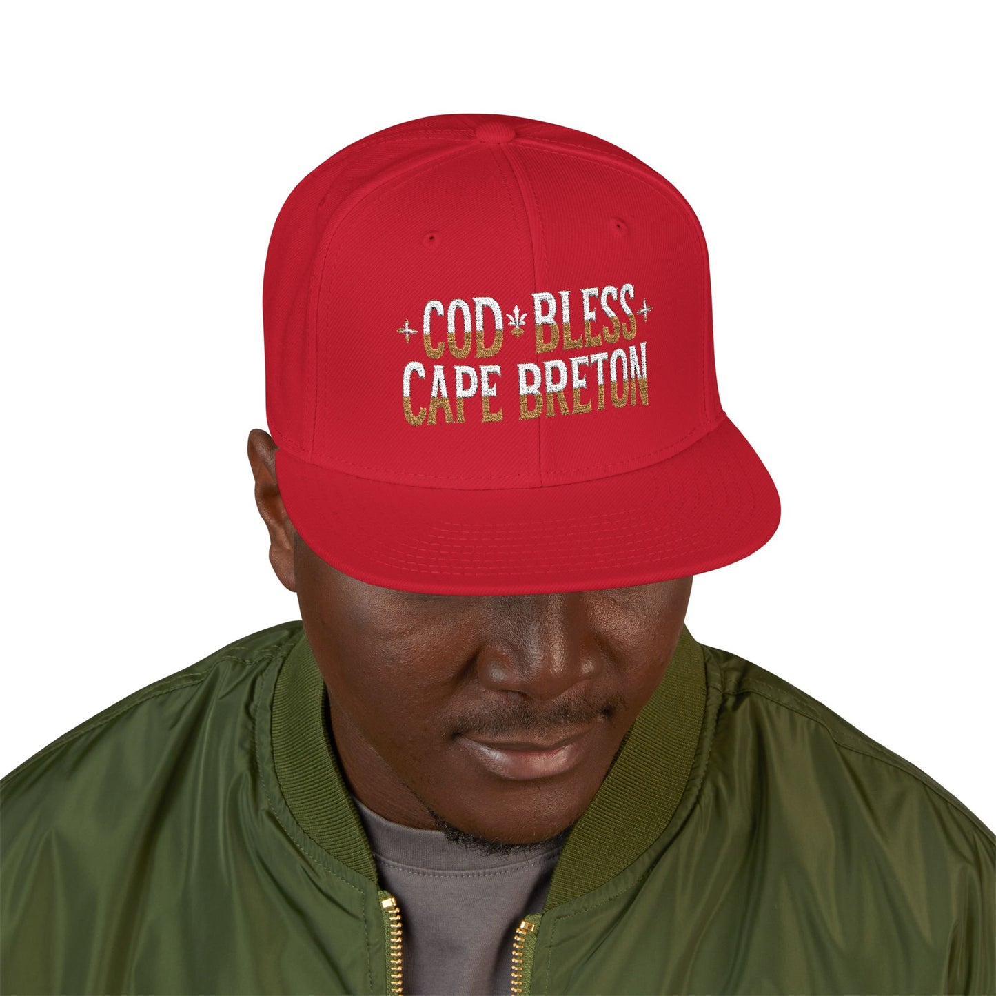 MNAGA Cod Bless Cape Breton Snapback Cap, Casual Streetwear Hat, Gift for Him, Summer Fashion Accessory,