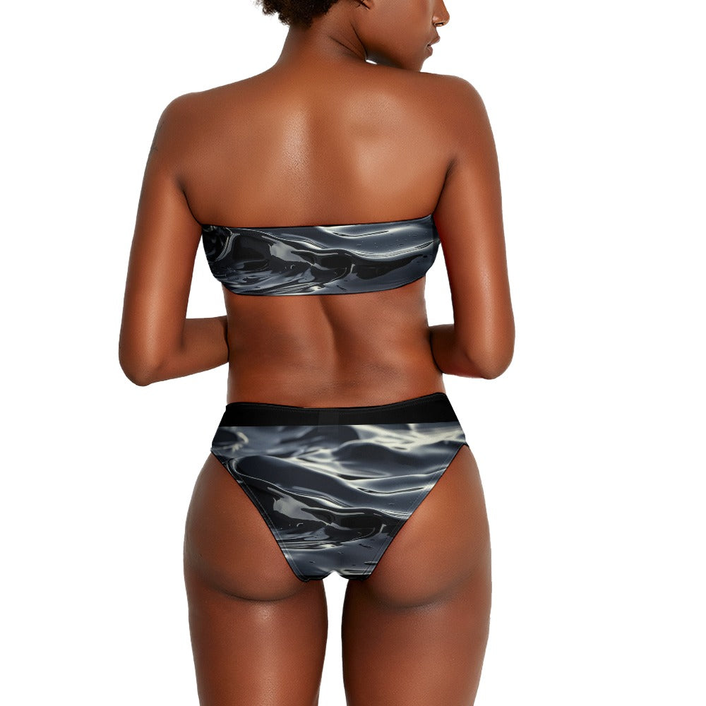 Ladies Two Piece Marble Bikini Swimsuit
