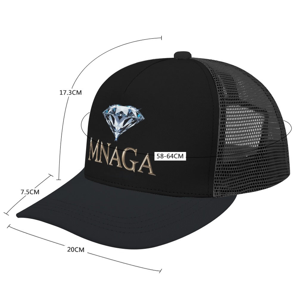 MNAGA Diamond Black on Black Baseball Cap