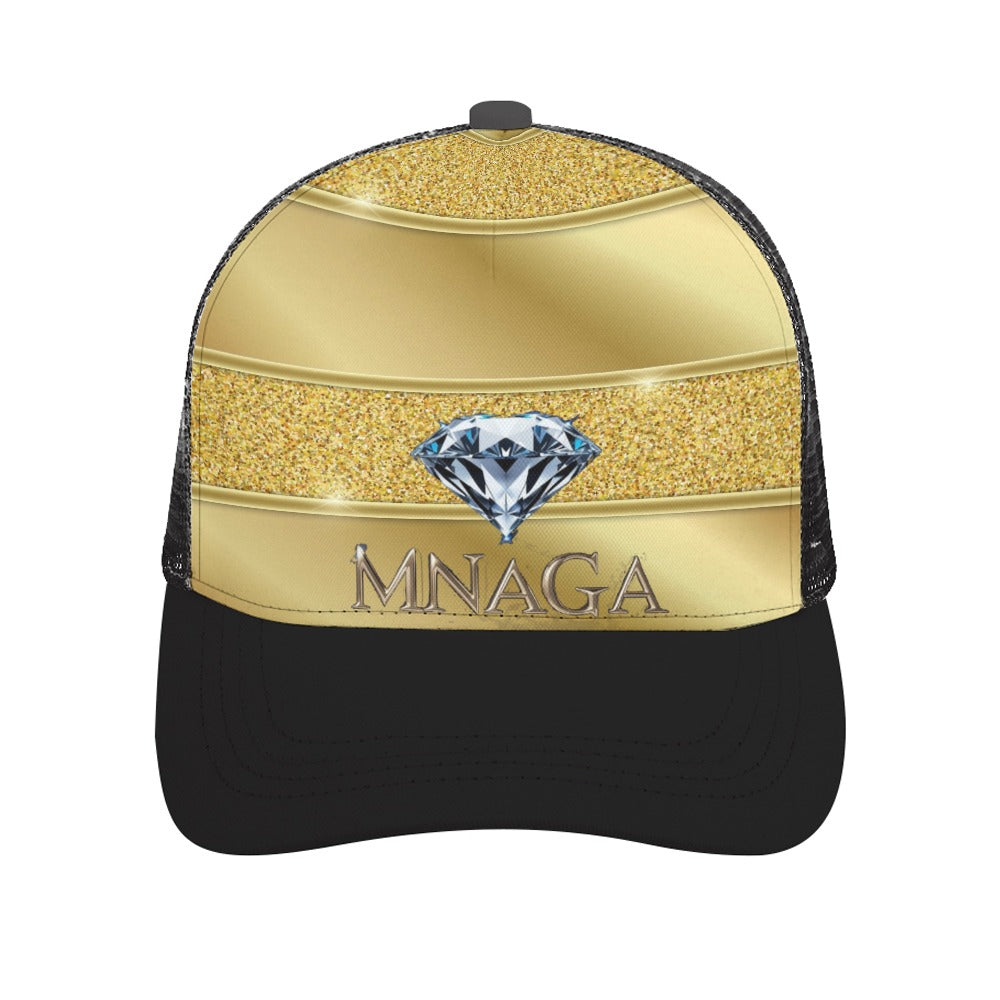 Gold MNAGA Diamond Baseball Cap