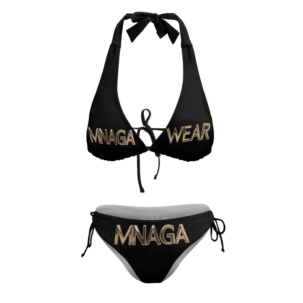 Ladies MNAGA Sexy V-Neck Bikini Swimsuit