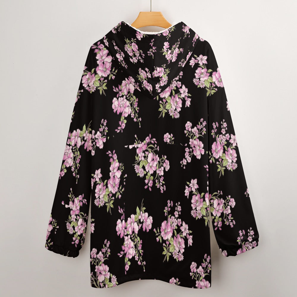 Floral Women's Adult Hooded Blanket Shirt