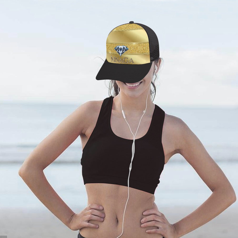 Gold MNAGA Diamond Baseball Cap
