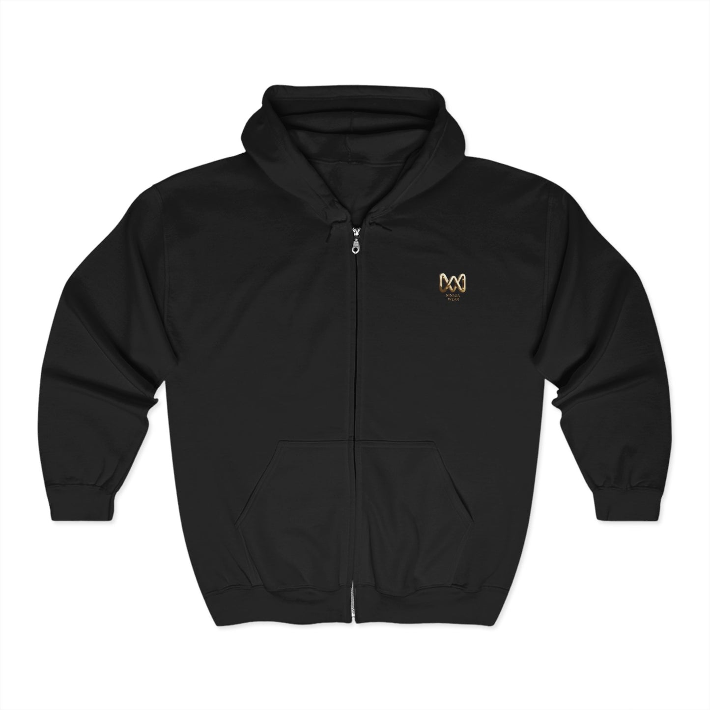 Unisex Zip Hooded Sweatshirt - MNAGA Graphic, Cozy Hoodie for Celebrations, Unique Gift for Friends, Casual Wear
