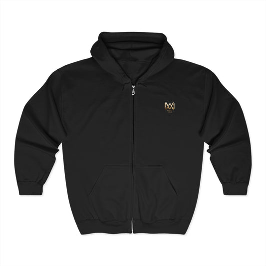 Unisex Zip Hooded Sweatshirt - MNAGA Graphic, Cozy Hoodie for Celebrations, Unique Gift for Friends, Casual Wear