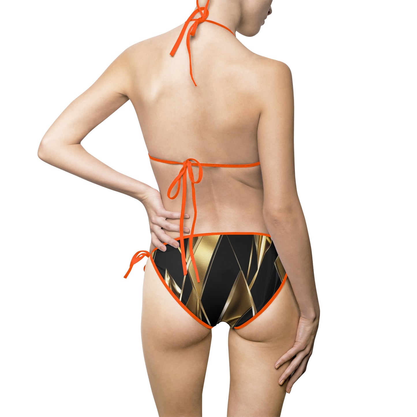 MNAGA Black and Gold Bikini Swimsuit