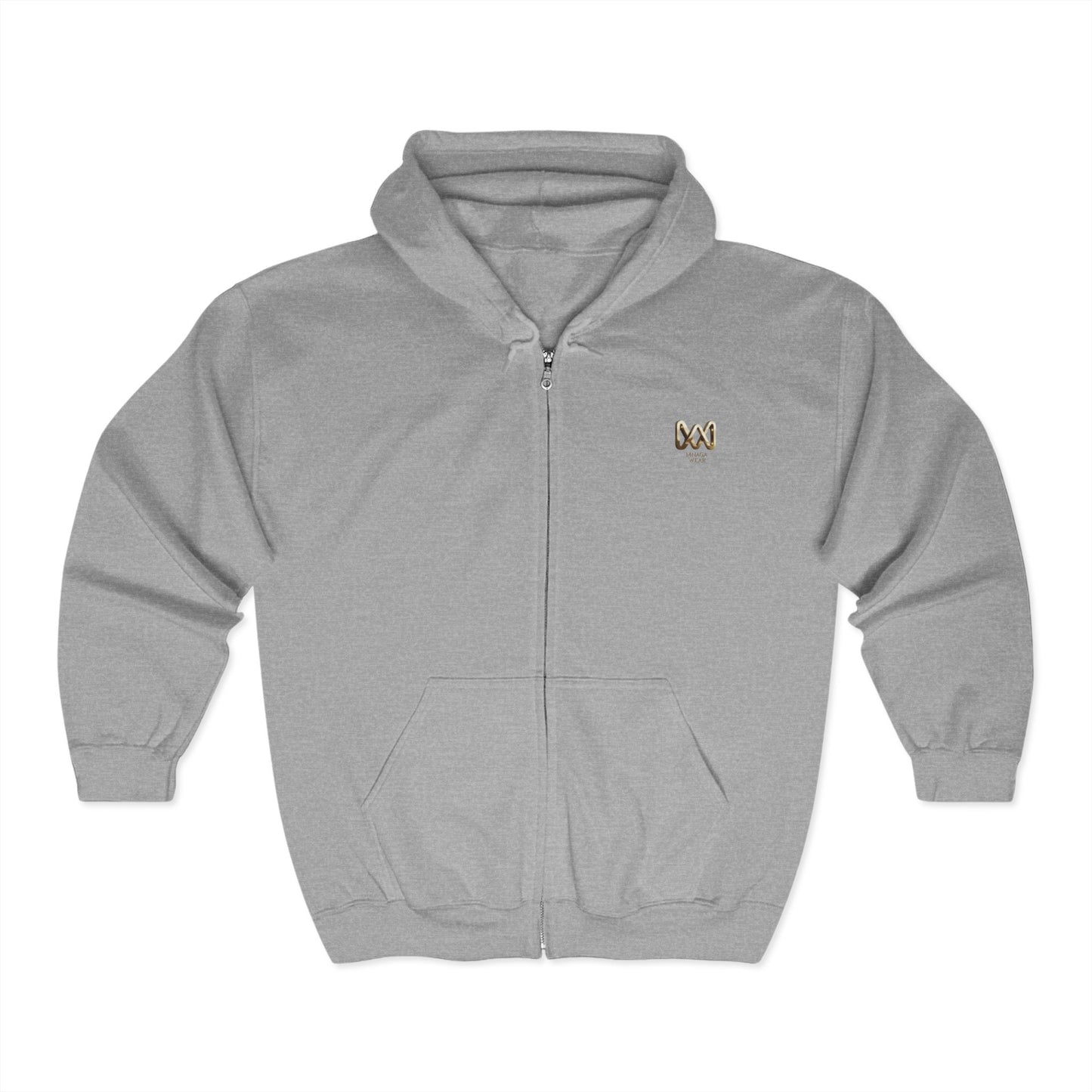 Unisex Zip Hooded Sweatshirt - MNAGA Graphic, Cozy Hoodie for Celebrations, Unique Gift for Friends, Casual Wear