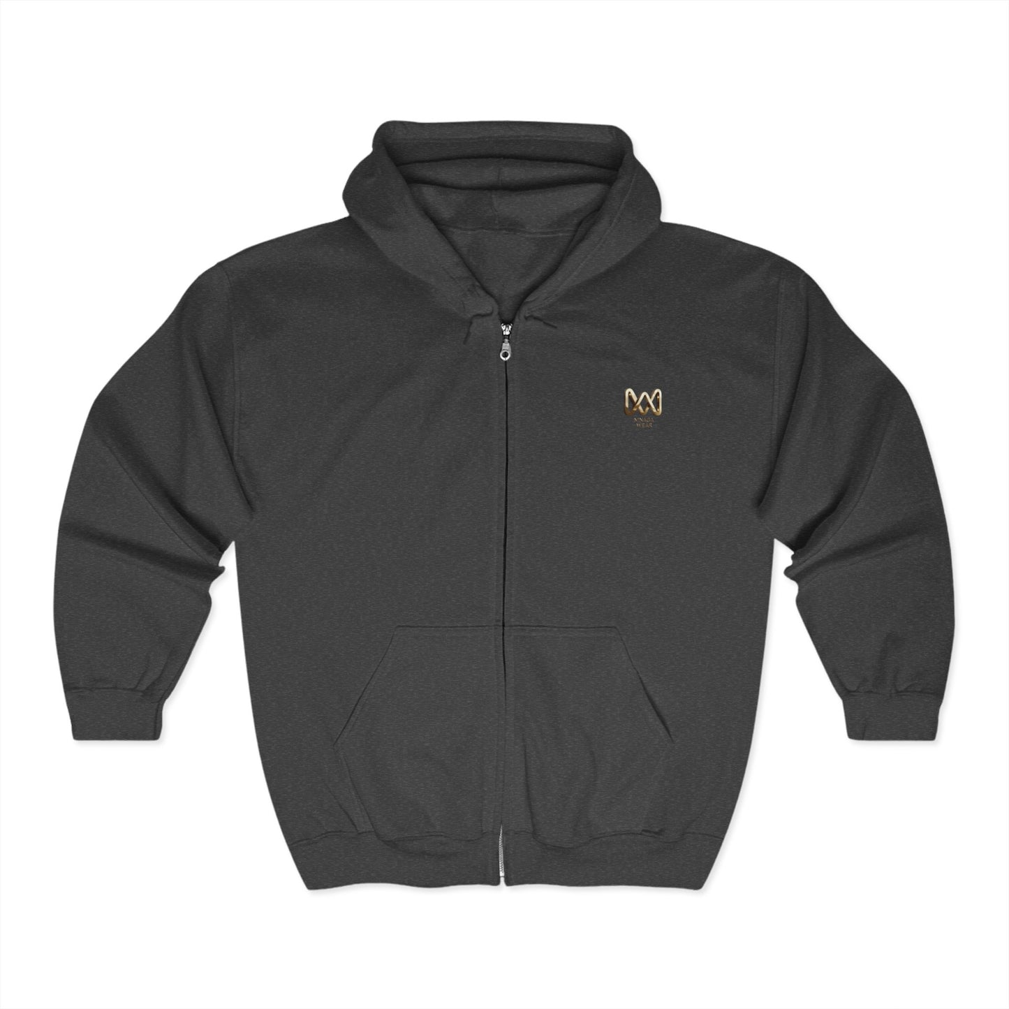 Unisex Zip Hooded Sweatshirt - MNAGA Graphic, Cozy Hoodie for Celebrations, Unique Gift for Friends, Casual Wear