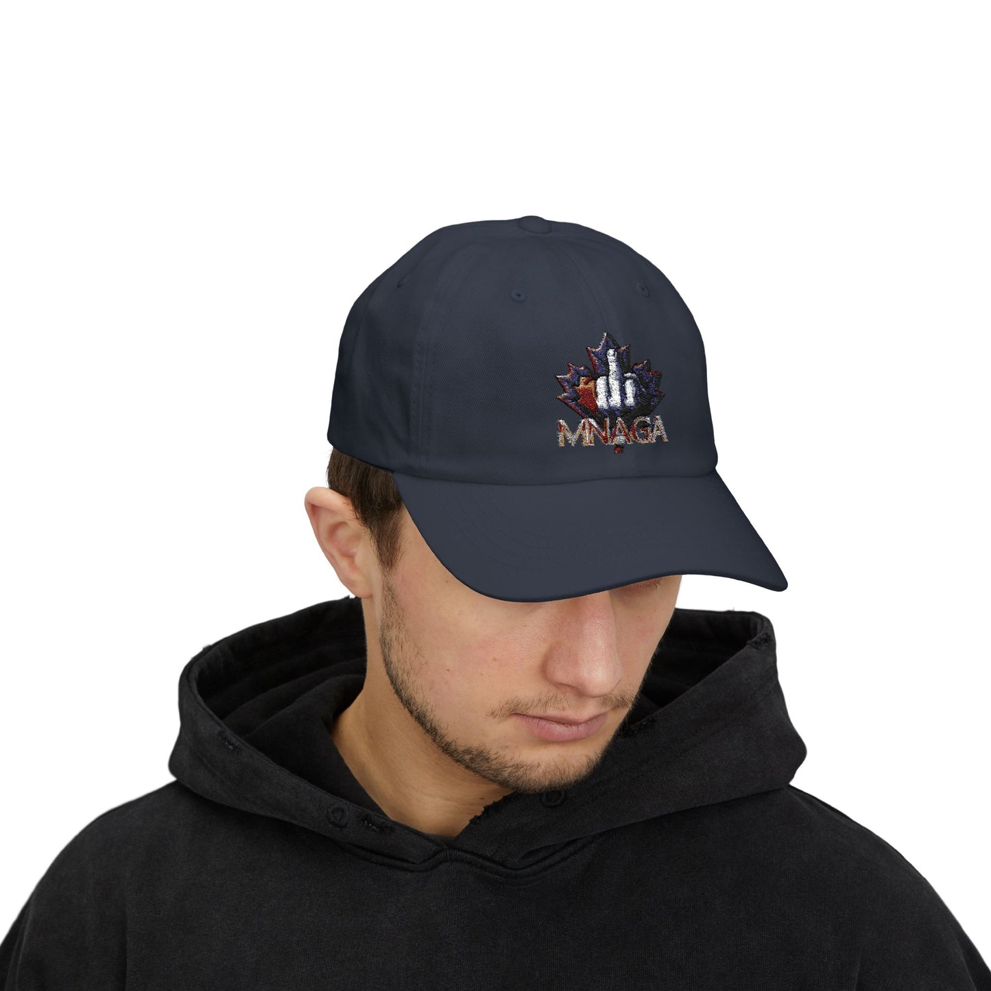 MNAGA Dad Cap with Embroidered Maple Leaf Design, Casual Hat, Gift for Fathers Day, Outdoor Style, Trendy Accessory