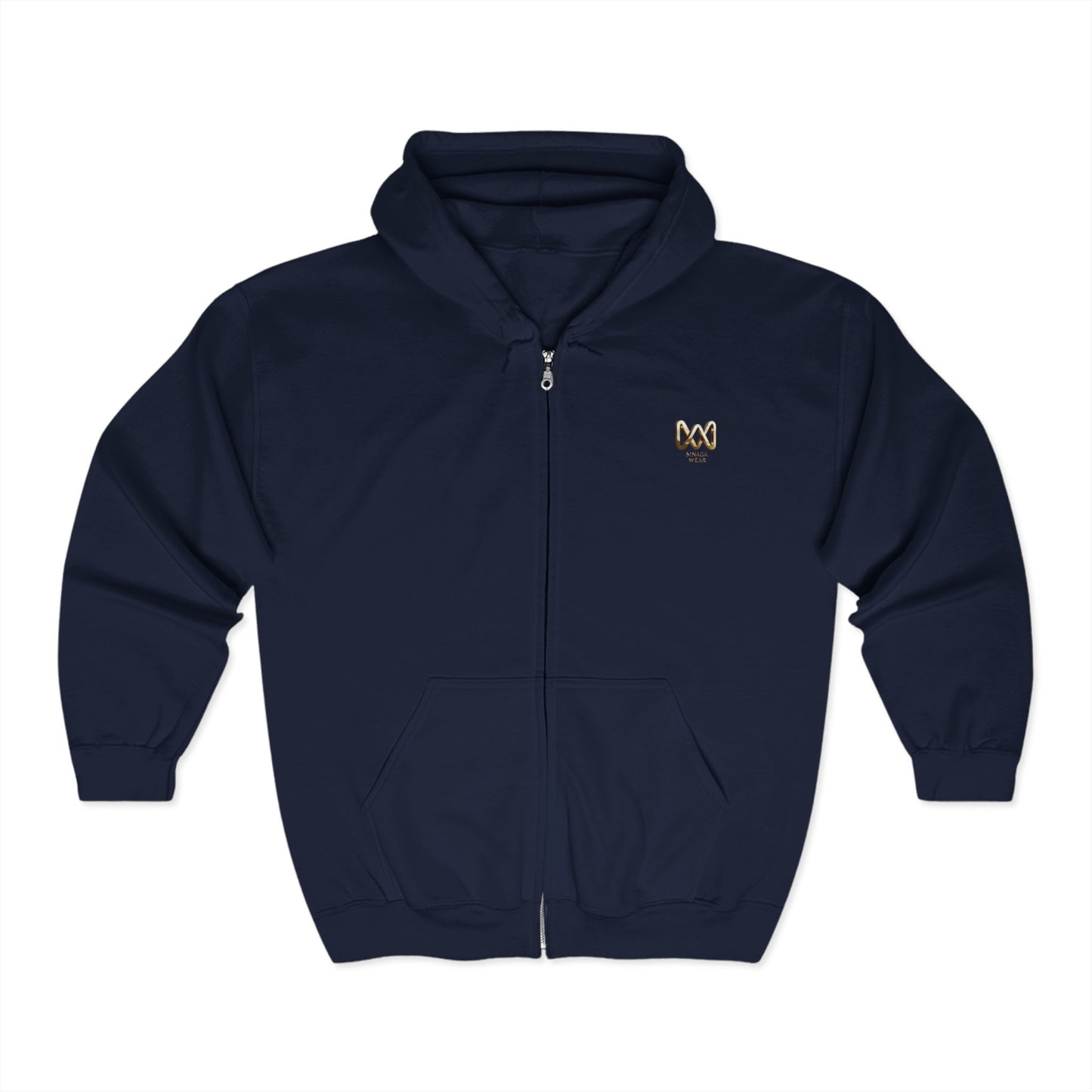 Unisex Zip Hooded Sweatshirt - MNAGA Graphic, Cozy Hoodie for Celebrations, Unique Gift for Friends, Casual Wear