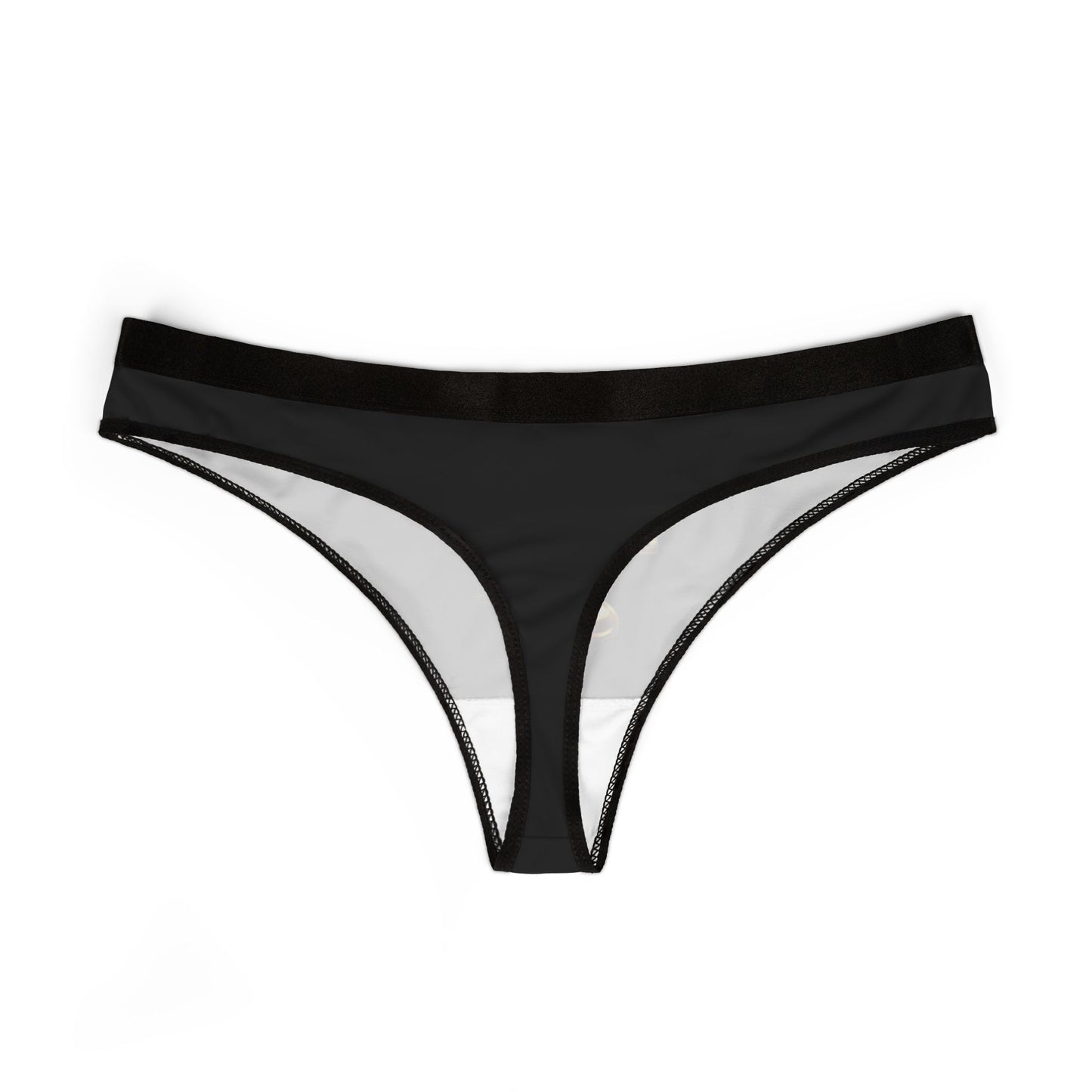 MNAGA Sassy Women's Thongs, Lick, Playful Lingerie Gifts, Fun Sleepwear, Edgy Black Thong Panties