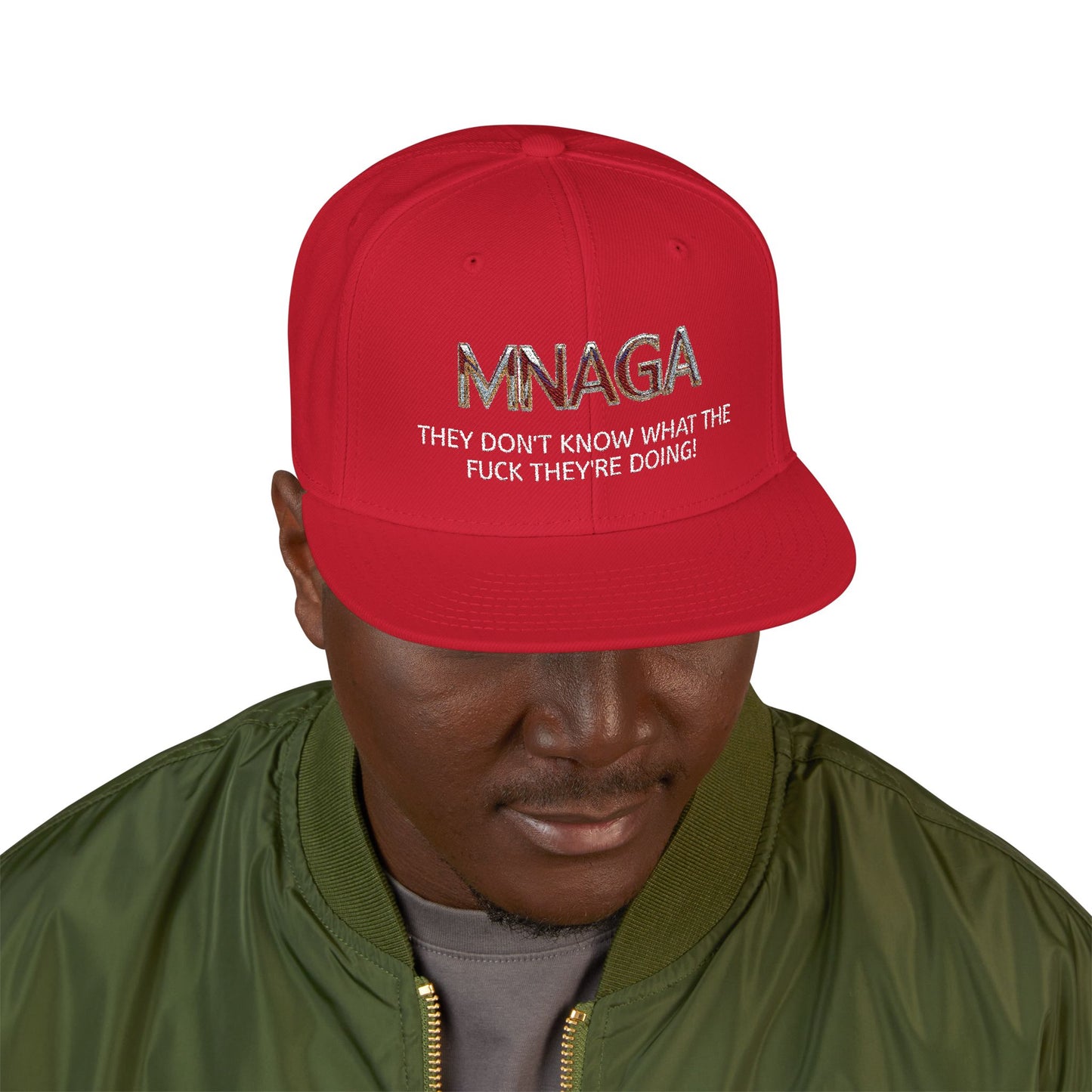 MNAGA Novelty Embroidered Snapback Cap, Stylish Casual Hat, Gift for Dad, Trendy Streetwear, Fashion Accessory for Men