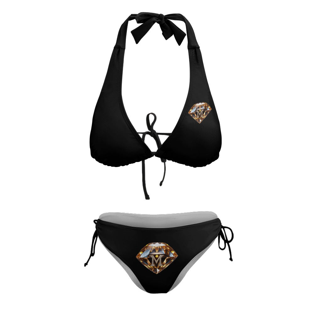 Black Diamond Ladies Sexy V-Neck Bikini Swimsuit