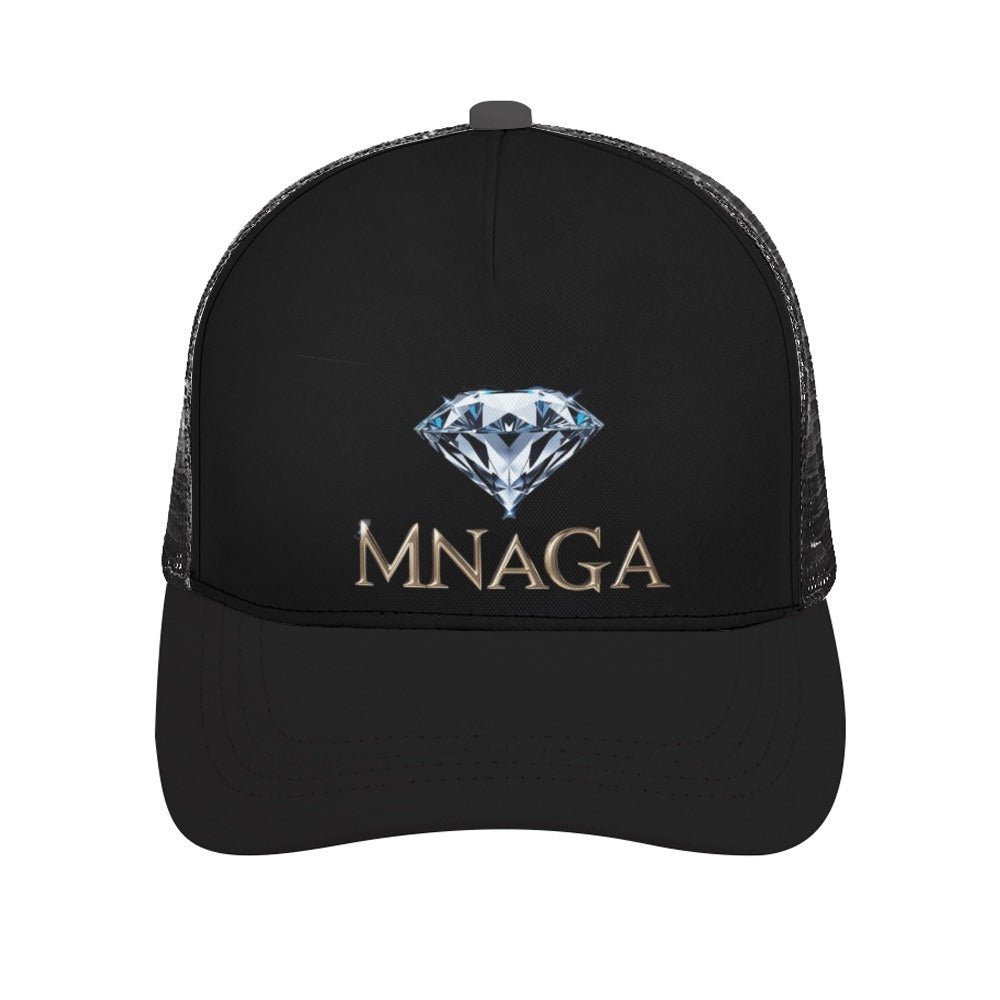 MNAGA Diamond Black on Black Baseball Cap