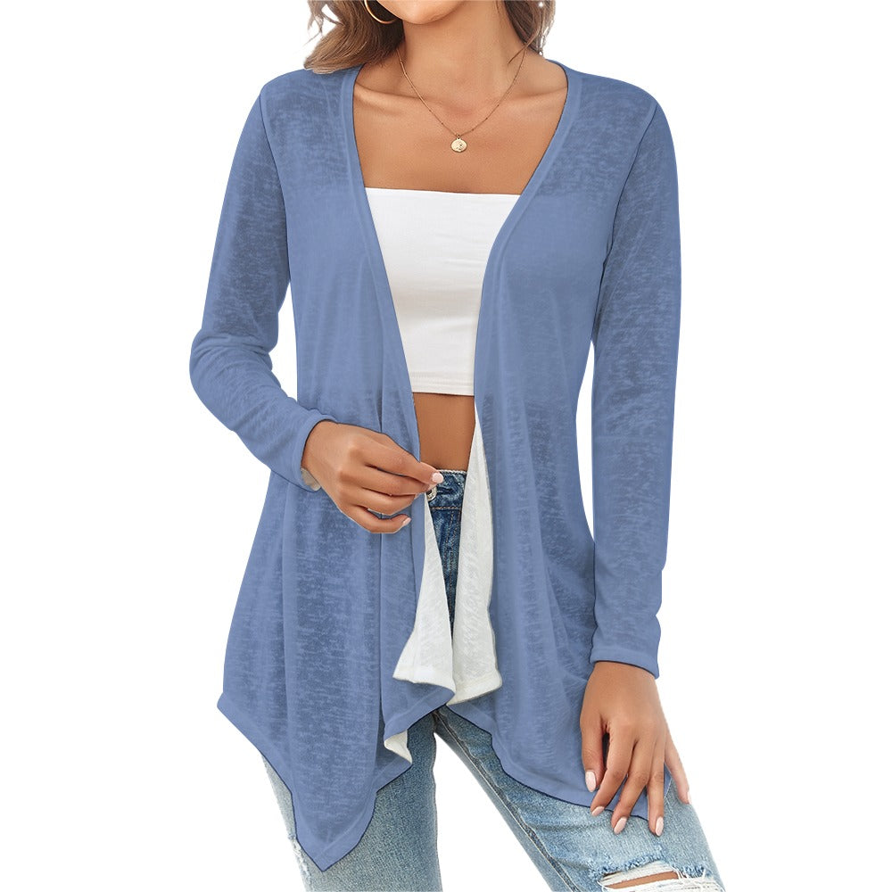 Blue Women's knitted cardigan