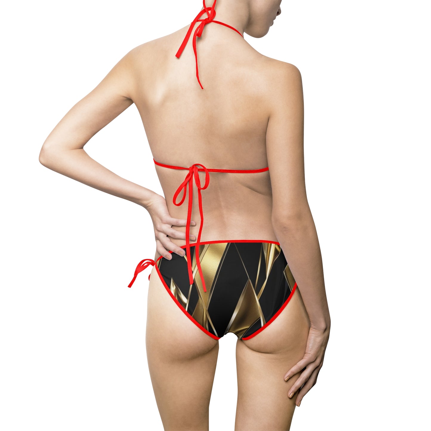 MNAGA Black and Gold Bikini Swimsuit