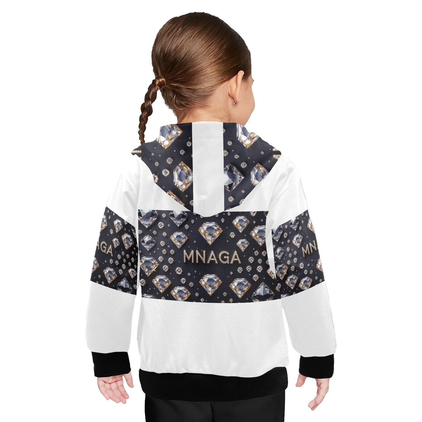 Little Girls' Long Sleeve MNAGA Diamond Hoodie