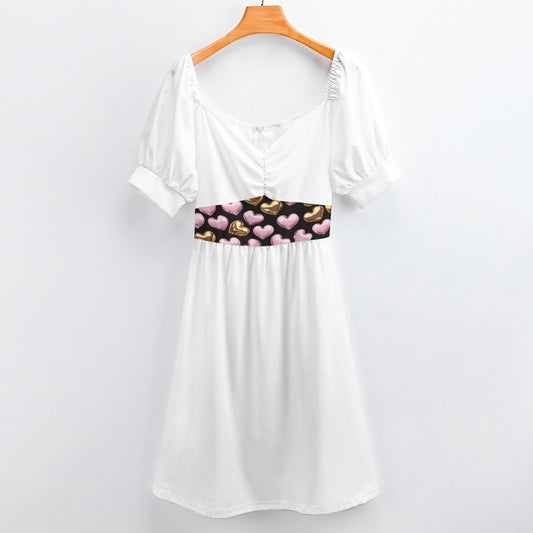 White with hearts Sweetheart Dress
