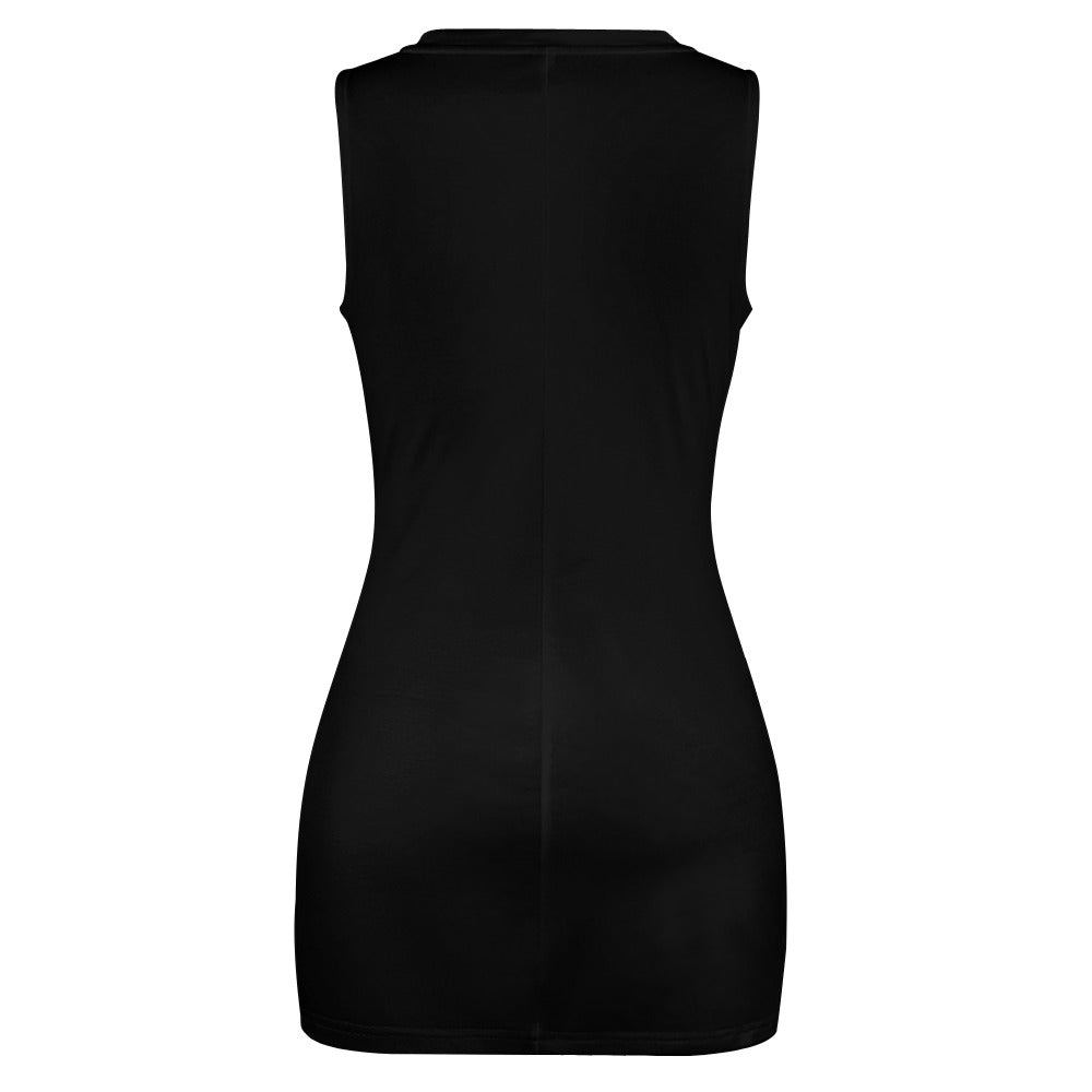 MW Black and Gold  Navel-Baring Cross-Fit Hip Skirt