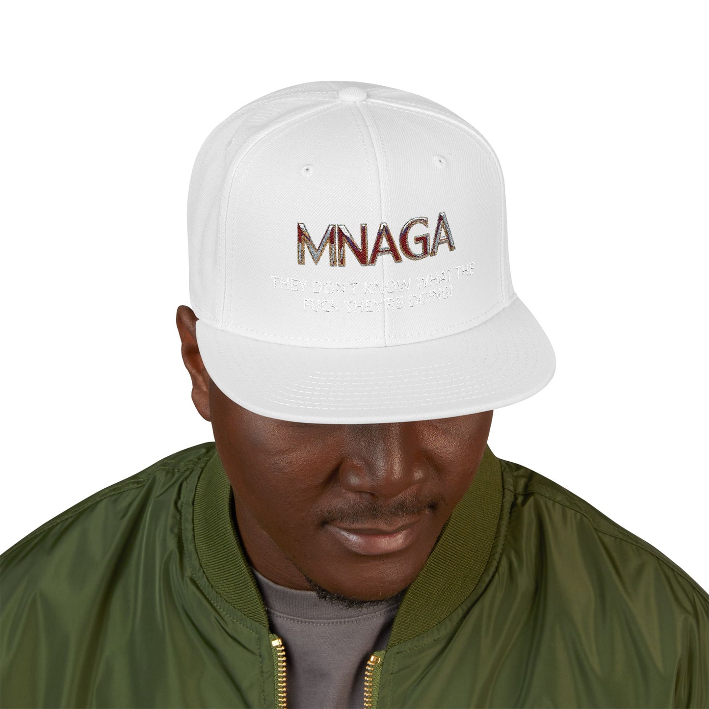 MNAGA Novelty Embroidered Snapback Cap, Stylish Casual Hat, Gift for Dad, Trendy Streetwear, Fashion Accessory for Men