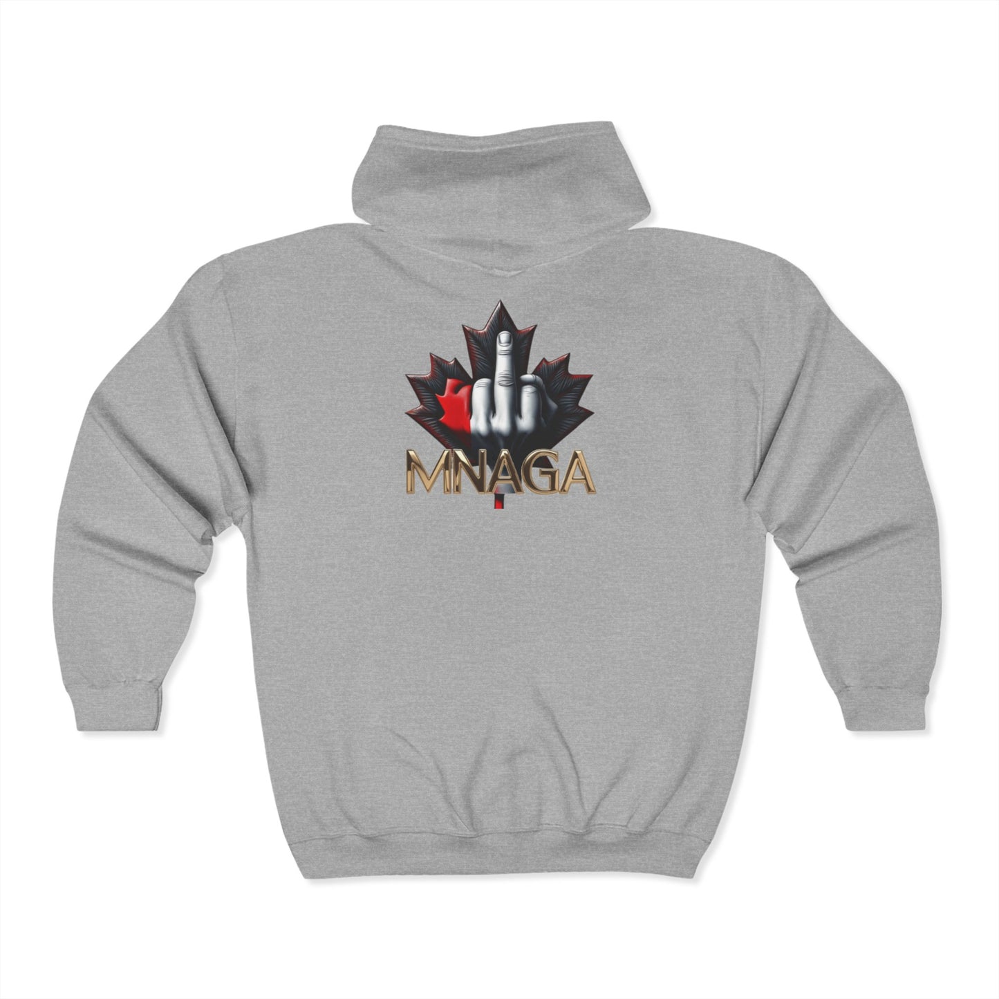 Unisex Zip Hooded Sweatshirt - MNAGA Graphic, Cozy Hoodie for Celebrations, Unique Gift for Friends, Casual Wear