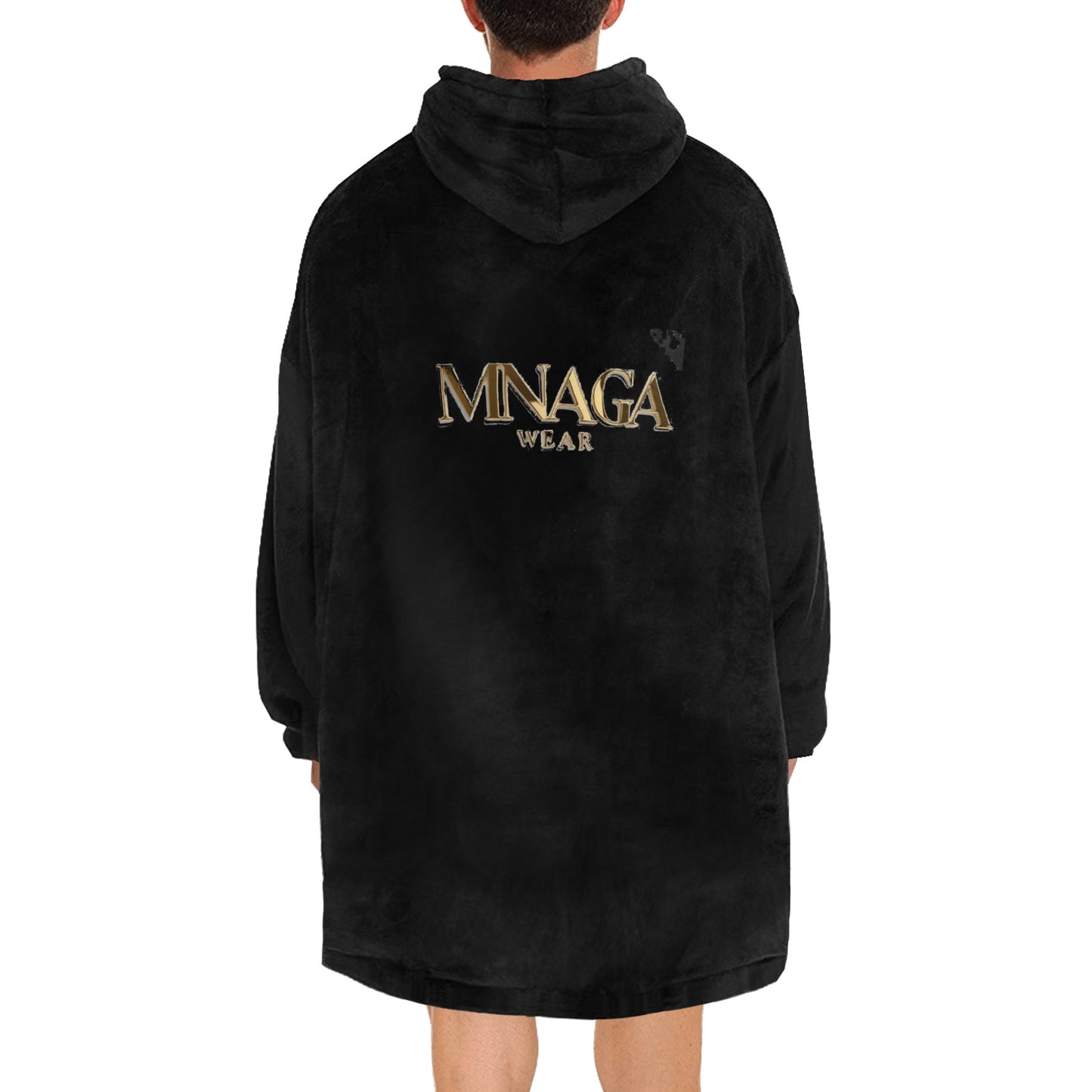 MNAGA Black Blanket Hoodie for Men