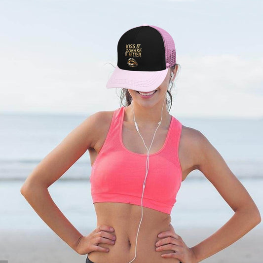 KISS IT Black on Pink Baseball Cap