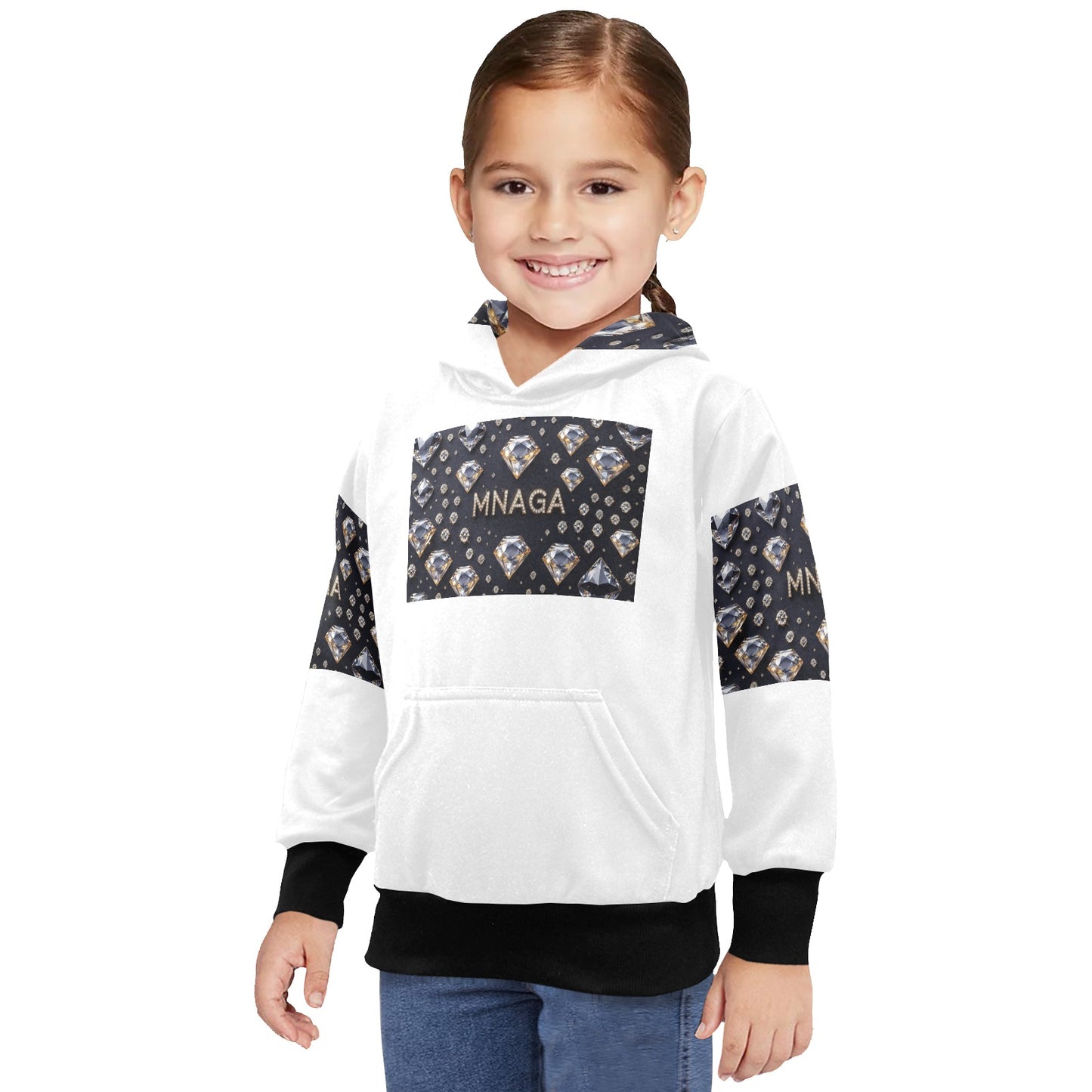 Little Girls' Long Sleeve MNAGA Diamond Hoodie