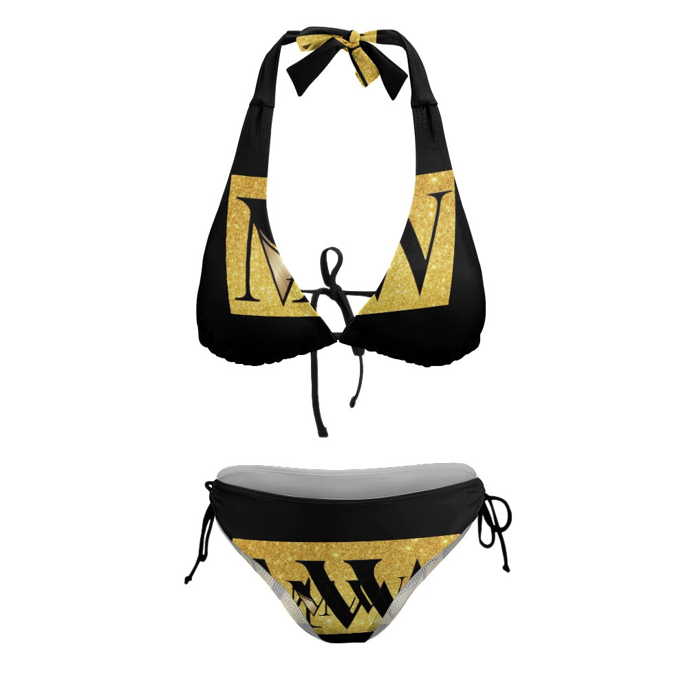 Ladies Sexy V-Neck Bikini Swimsuit
