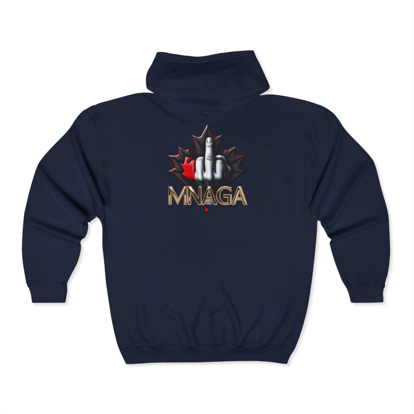 Unisex Zip Hooded Sweatshirt - MNAGA Graphic, Cozy Hoodie for Celebrations, Unique Gift for Friends, Casual Wear
