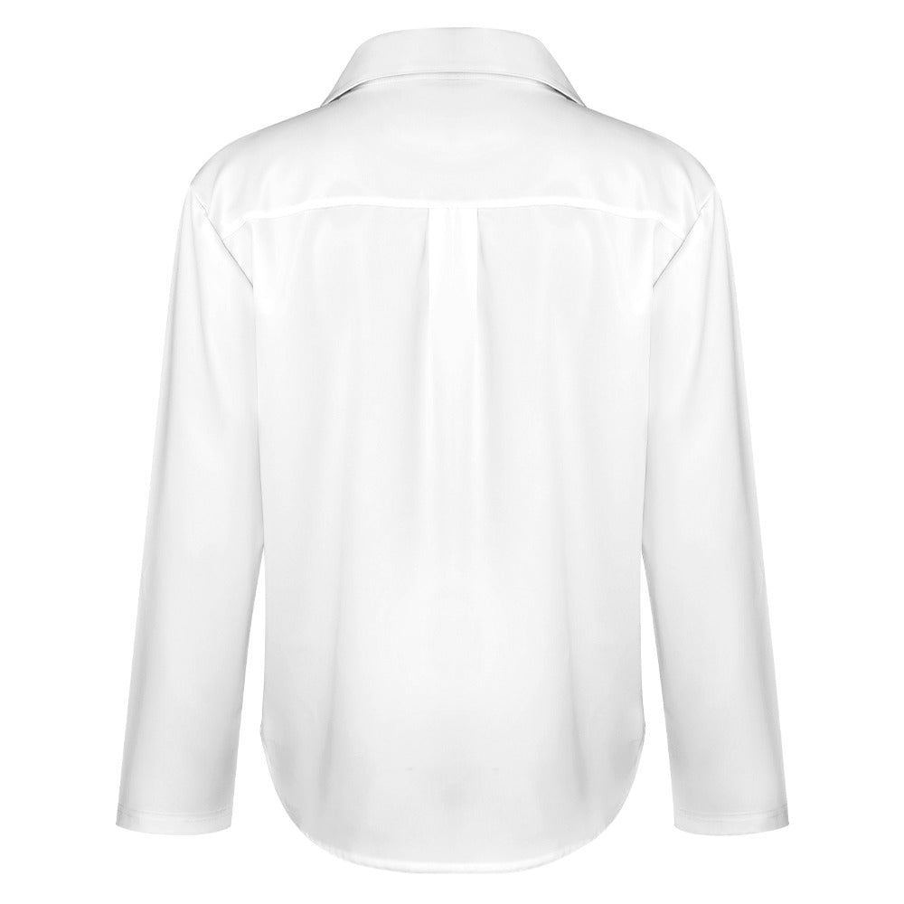 White Cropped hem shirt