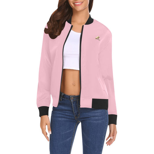 MNAGA Pink  Bomber Jacket for Women
