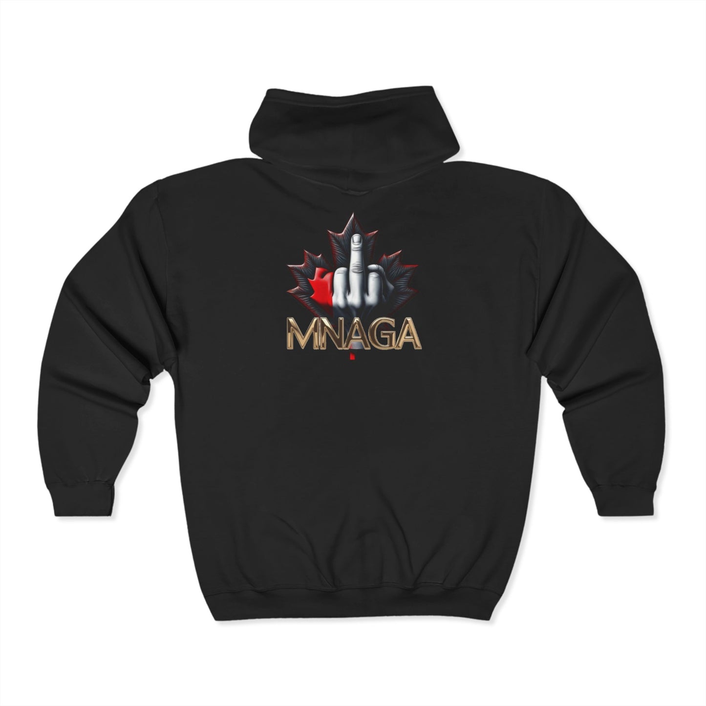 Unisex Zip Hooded Sweatshirt - MNAGA Graphic, Cozy Hoodie for Celebrations, Unique Gift for Friends, Casual Wear