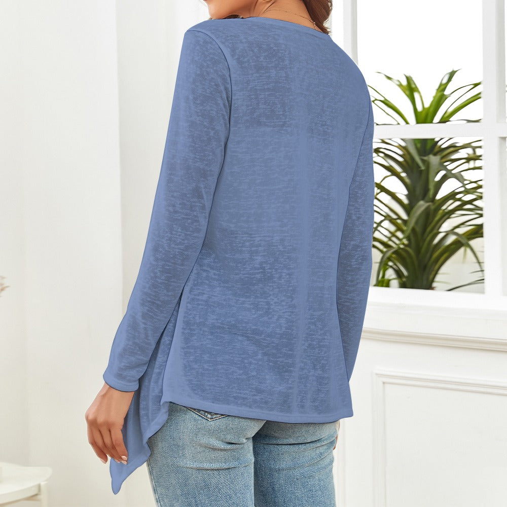 Blue Women's knitted cardigan