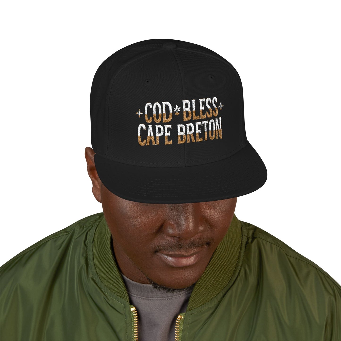 MNAGA Cod Bless Cape Breton Snapback Cap, Casual Streetwear Hat, Gift for Him, Summer Fashion Accessory,