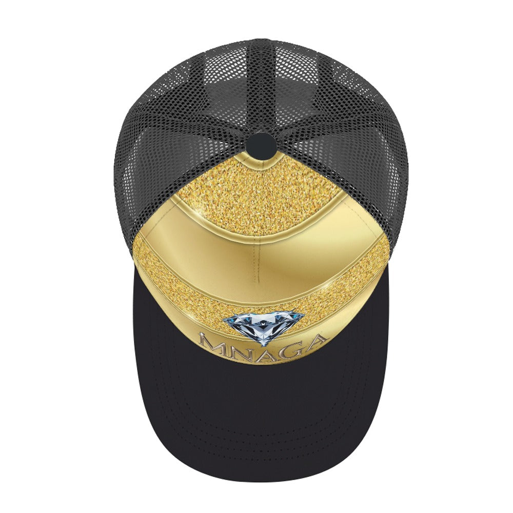 Gold MNAGA Diamond Baseball Cap