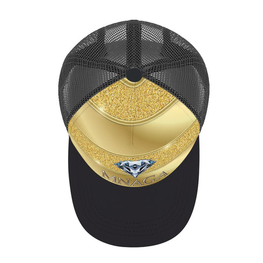 Gold MNAGA Diamond Baseball Cap
