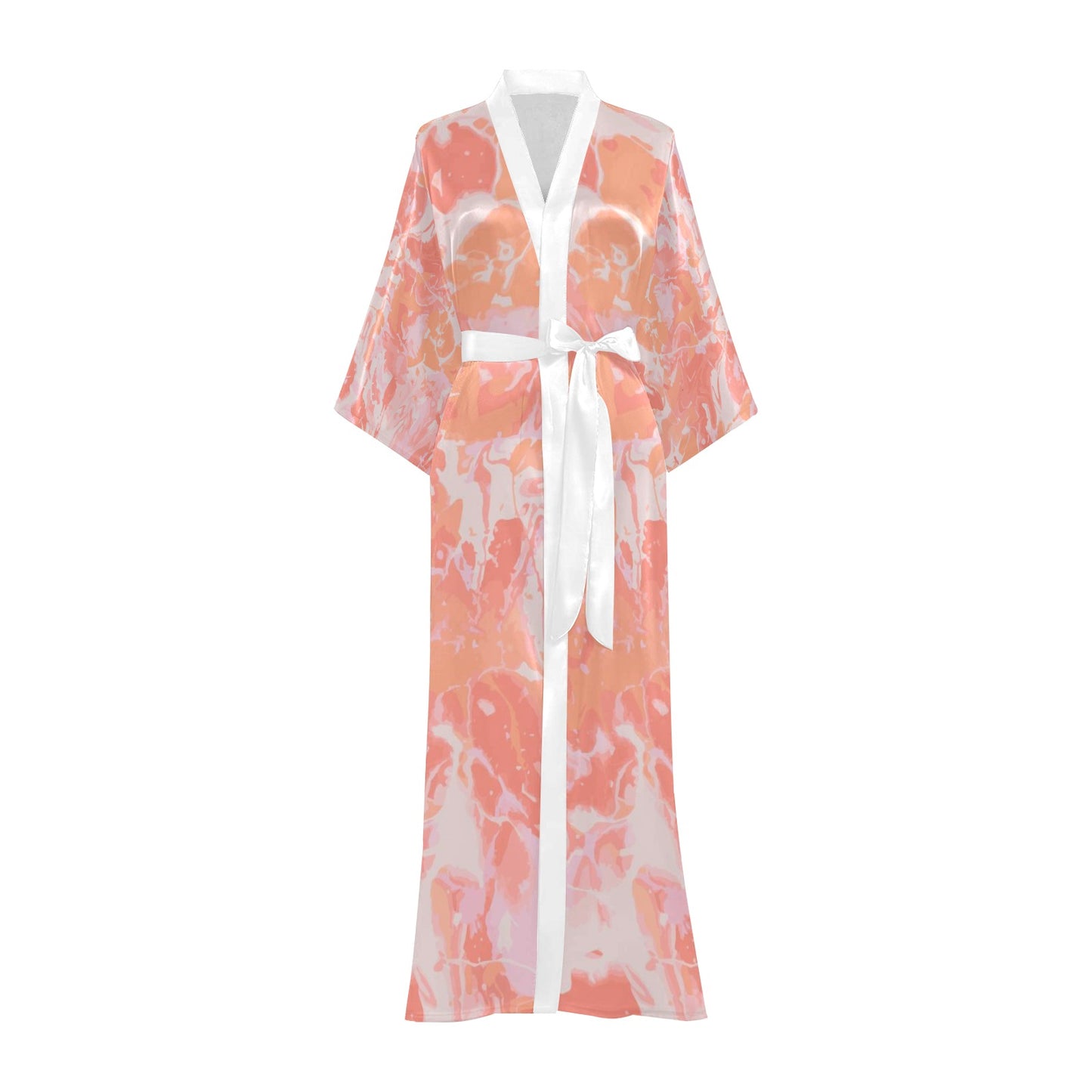 Pink Splash Long Kimono Robe
