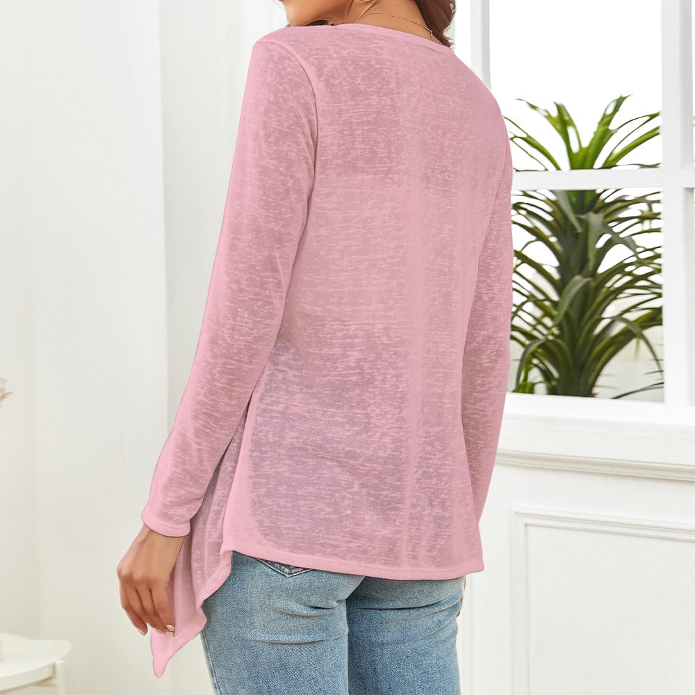Pink Women's knitted cardigan