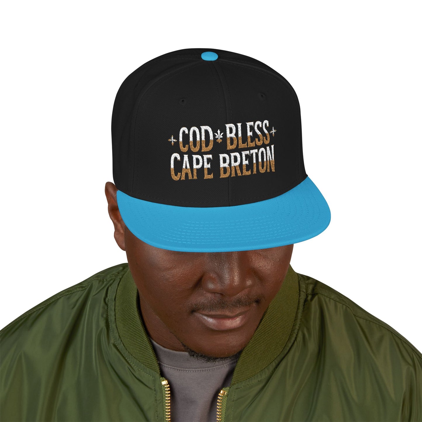 MNAGA Cod Bless Cape Breton Snapback Cap, Casual Streetwear Hat, Gift for Him, Summer Fashion Accessory,