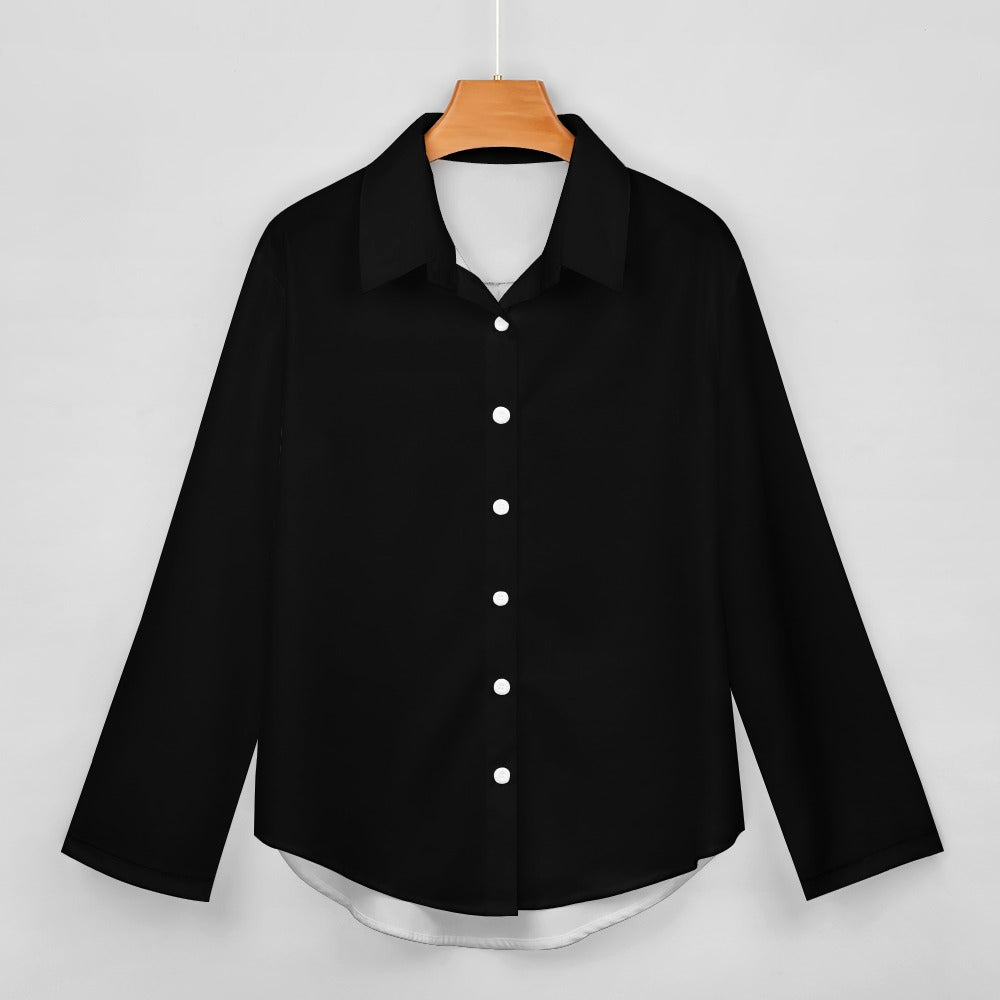 Black Cropped hem shirt